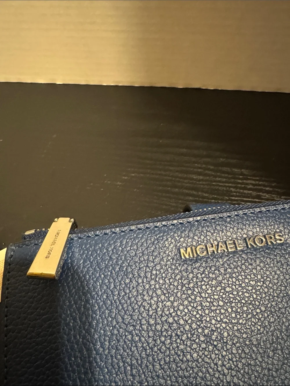 Michael Kors Blue Leather Wristlet Wallet